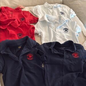Primrose uniforms Kids Polo Shirt Set - Red, White, Navy